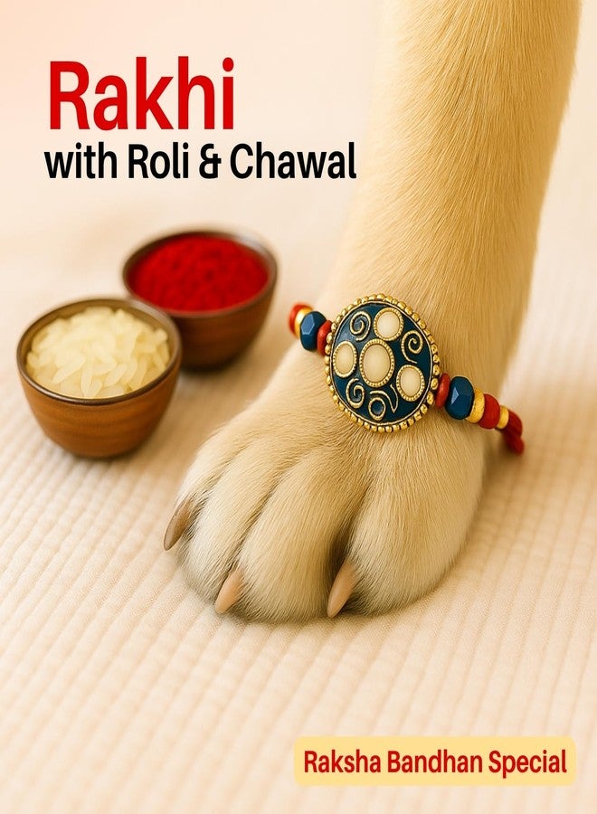 سايج سكوير راخي مربع الشكل على شكل مخلب من المريمية للحيوانات الأليفة | خيط راتنجي على شكل عين الحسد للكلاب والقطط | احتفل بحب الحيوانات الأليفة في عيد راكشا باندهان | هدية فريدة لمحبي الحيوانات (التصميم 5) - Image 3